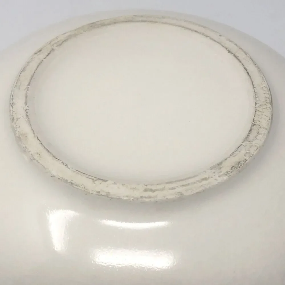 Japanese Arita Imari Bowl Blue Cream Gold Flowers Birds Vintage Porcelain 9 3/4